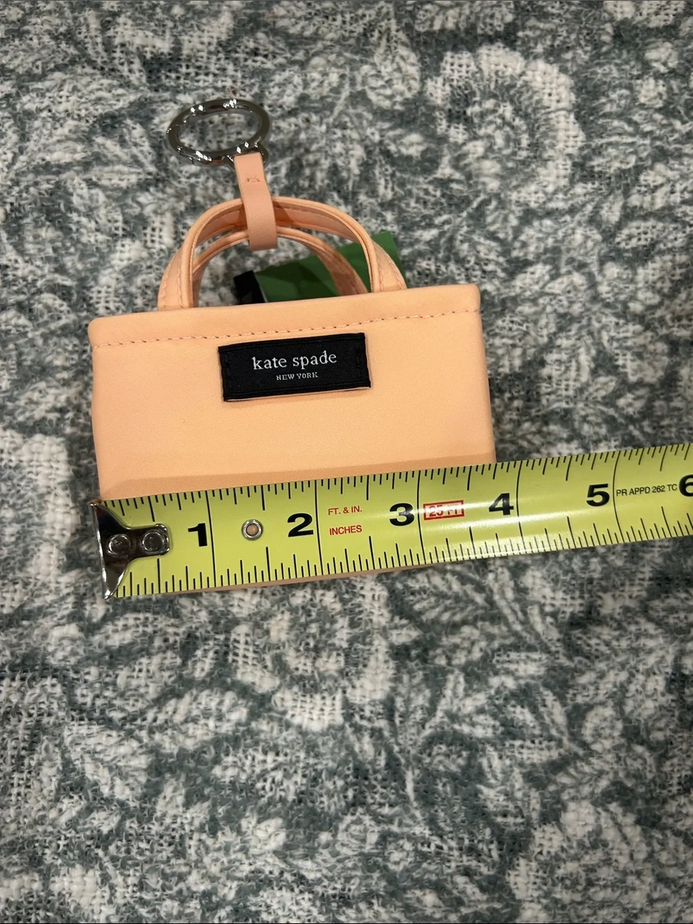kate spade Peach Mini Tote Key & Card Holder Keychain